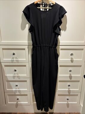 Wilfred Black Ruffle Sleeve Jumpsuit